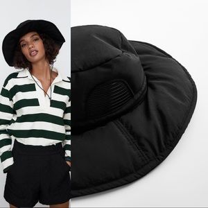 Zara Quilted Bucket Hat - Black